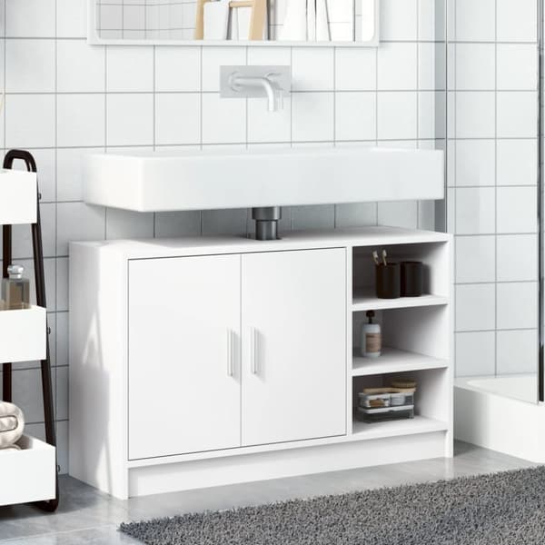vidaXL underskab til håndvask 90x29x55 cm konstrueret træ hvid