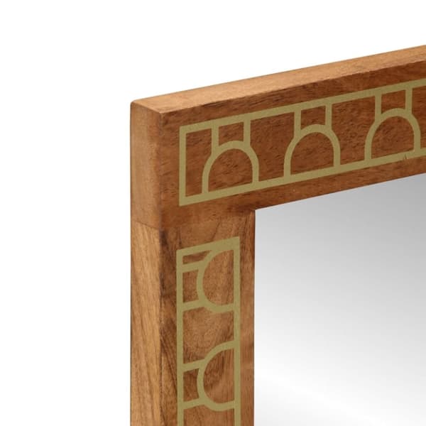 vidaXL badeværelsesspejl 50x70x2,5 cm massivt mangotræ og glas