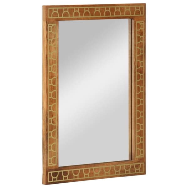 vidaXL badeværelsesspejl 50x70x2,5 cm massivt mangotræ og glas