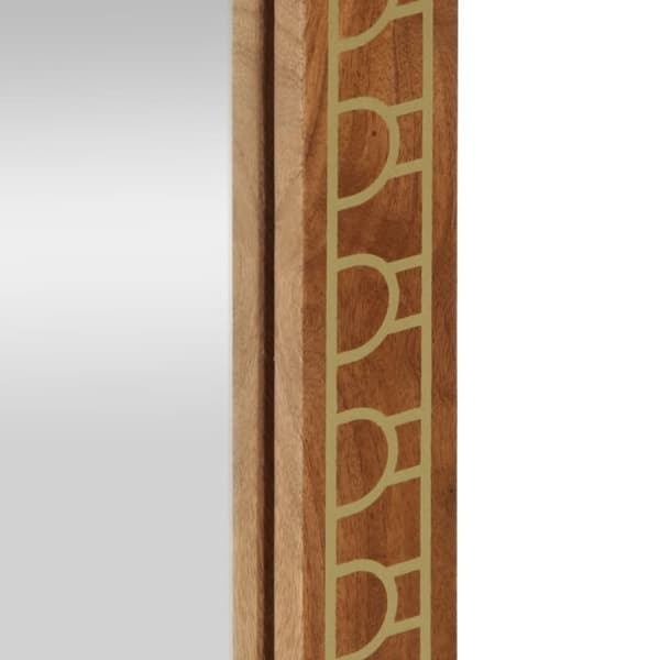 vidaXL Baderomsspeil 50x70x2,5 cm heltre mango og glass