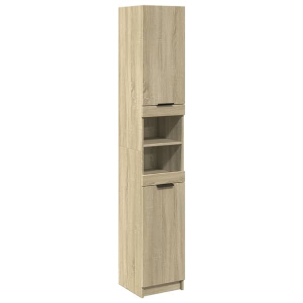 vidaXL Baderomsskap sonoma eik 32x34x188,5 cm konstruert tre