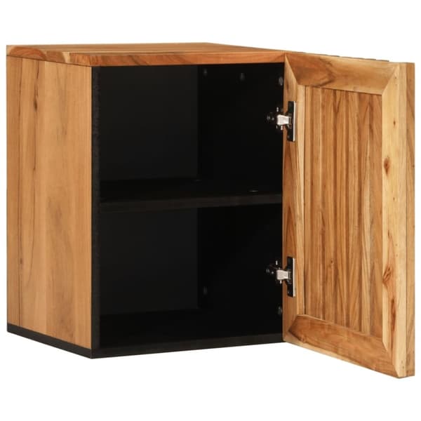 vidaXL væghængt badeværelsesskab 38x34x48 cm massivt akacietræ