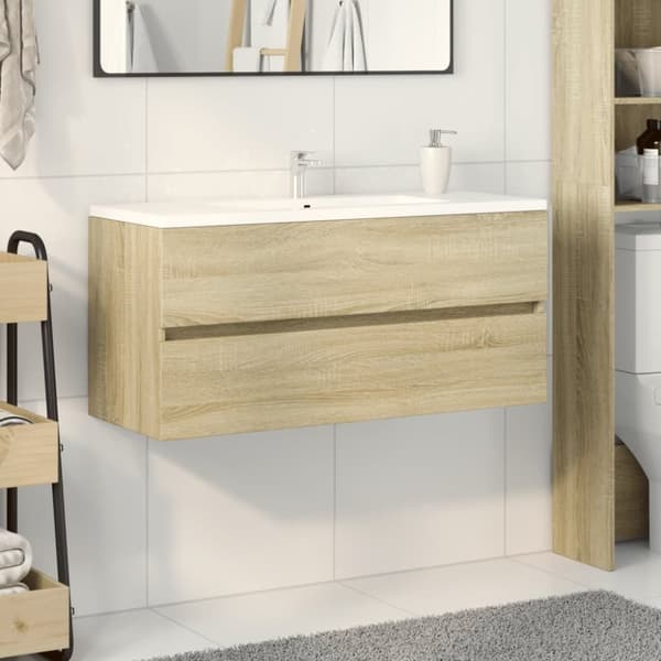 vidaXL Servantskap sonoma eik 100x38,5x45 cm konstruert tre