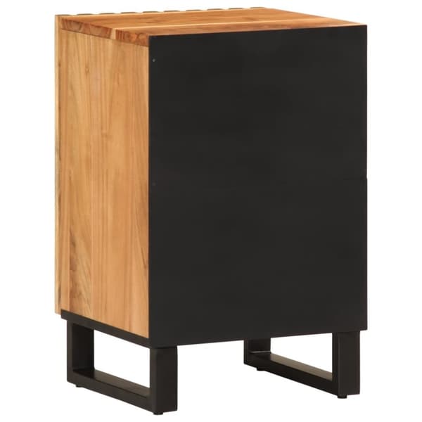 vidaXL væghængt badeværelsesskab 38x34x58 cm massivt akacietræ
