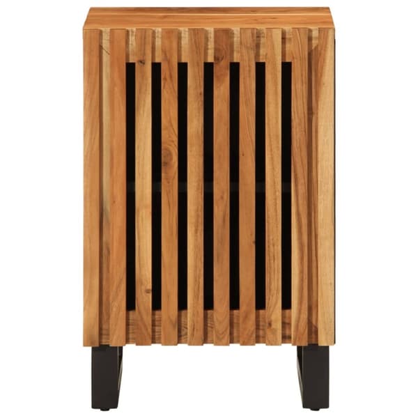vidaXL væghængt badeværelsesskab 38x34x58 cm massivt akacietræ