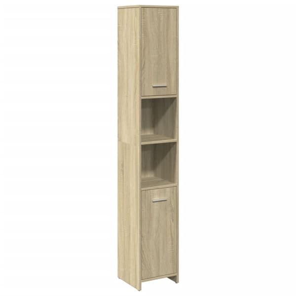 vidaXL Kylpyhuonekaappi Sonoma-tammi 30x30x183,5 cm lastulevy