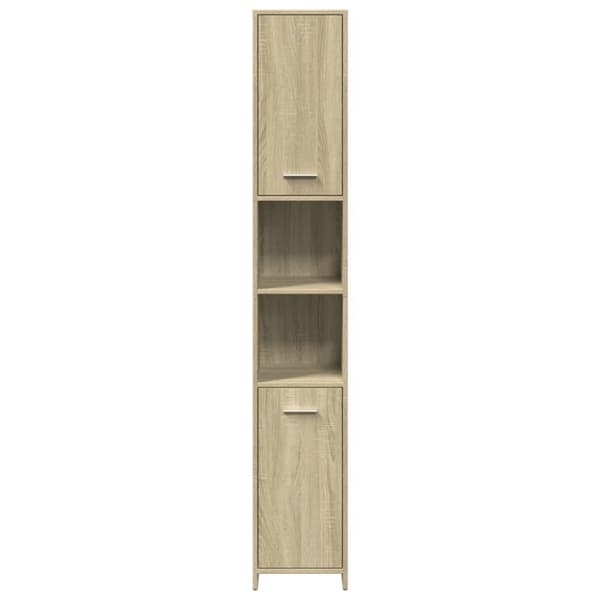 vidaXL Kylpyhuonekaappi Sonoma-tammi 30x30x183,5 cm lastulevy