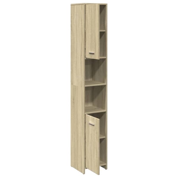 vidaXL Kylpyhuonekaappi Sonoma-tammi 30x30x183,5 cm lastulevy