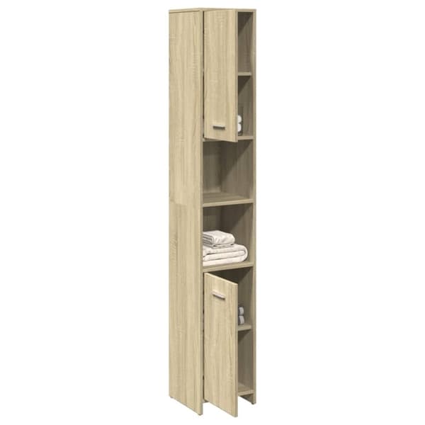 vidaXL Kylpyhuonekaappi Sonoma-tammi 30x30x183,5 cm lastulevy