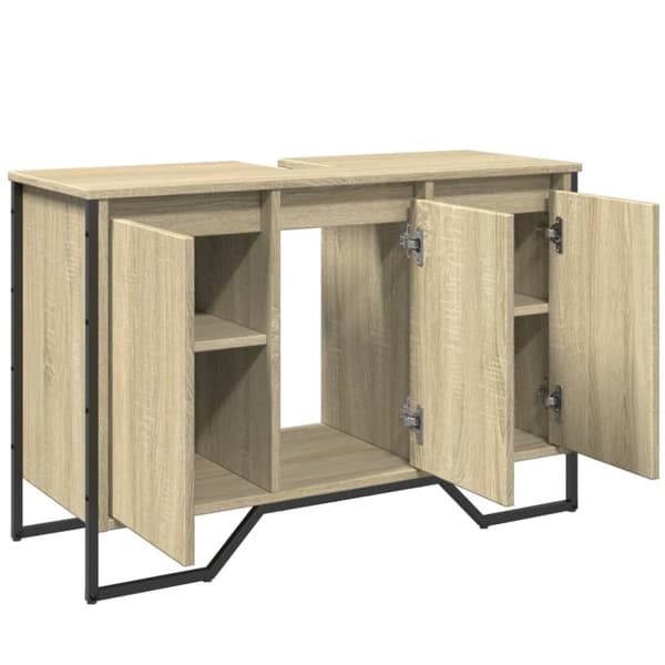 vidaXL underskab til håndvask 91x35x60 cm konstrueret træ sonoma-eg