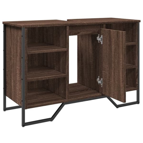vidaXL Tvättställsskåp brun ek 91x35x60 cm konstruerat trä