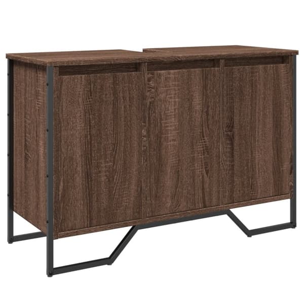 vidaXL Tvättställsskåp brun ek 91x35x60 cm konstruerat trä