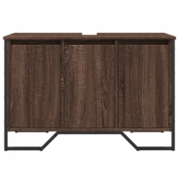 vidaXL Tvättställsskåp brun ek 91x35x60 cm konstruerat trä