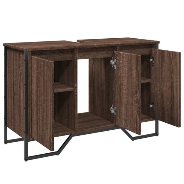 vidaXL Tvättställsskåp brun ek 91x35x60 cm konstruerat trä