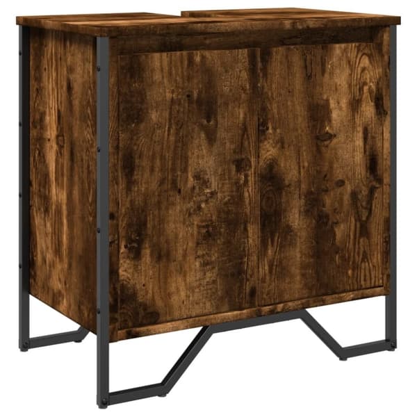 vidaXL Servantskap røkt eik 60x35x60 cm konstruert tre