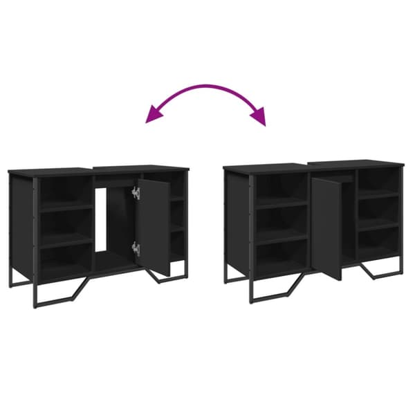 vidaXL Servantskap svart 91x35x60 cm konstruert tre