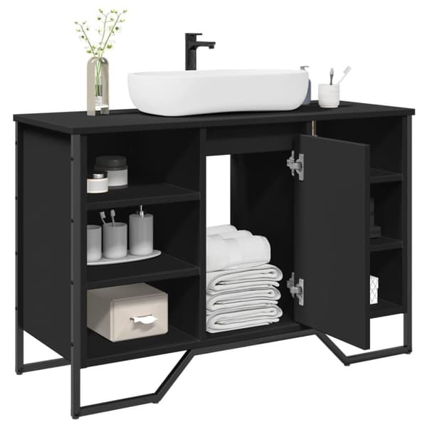 vidaXL Servantskap svart 91x35x60 cm konstruert tre