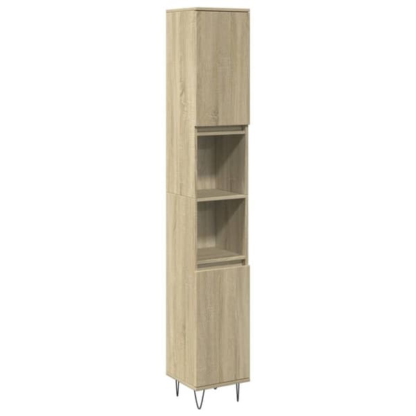 vidaXL Baderomsskap sonoma eik 30x30x190 cm konstruert tre