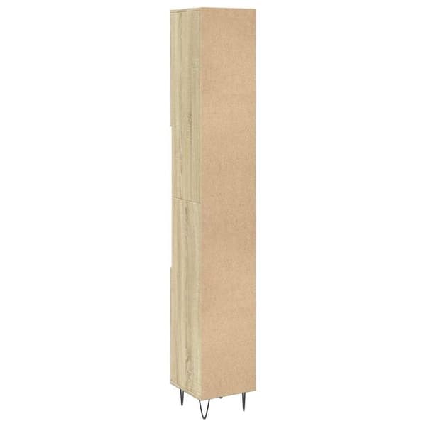 vidaXL Baderomsskap sonoma eik 30x30x190 cm konstruert tre