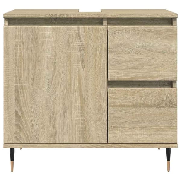 vidaXL Kylpyhuoneen allaskaappi Sonoma-tammi 65x33x60 cm tekninen puu