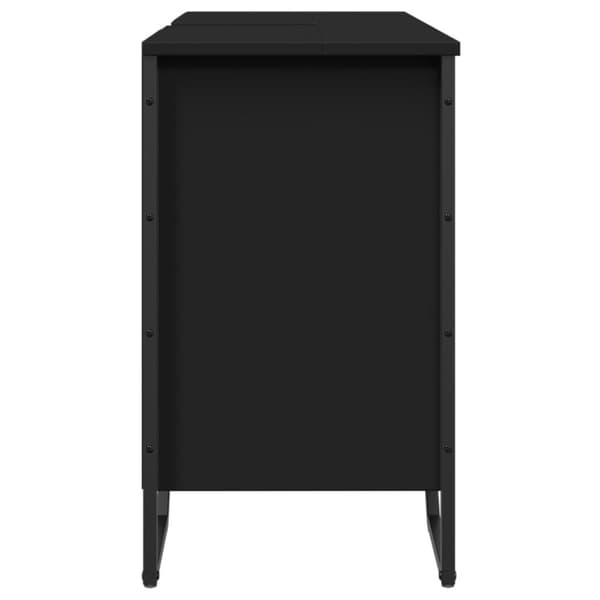 vidaXL Kylpyhuoneen pesuallaskaappi musta 91x35x60 cm tekninen puu