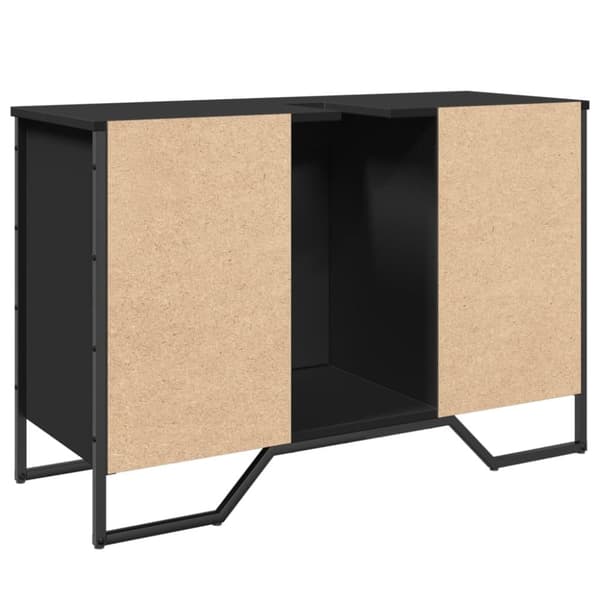 vidaXL Kylpyhuoneen pesuallaskaappi musta 91x35x60 cm tekninen puu