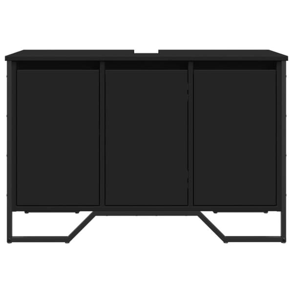 vidaXL underskab til håndvask 91x35x60 cm konstrueret træ sort