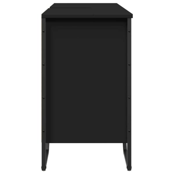 vidaXL underskab til håndvask 91x35x60 cm konstrueret træ sort