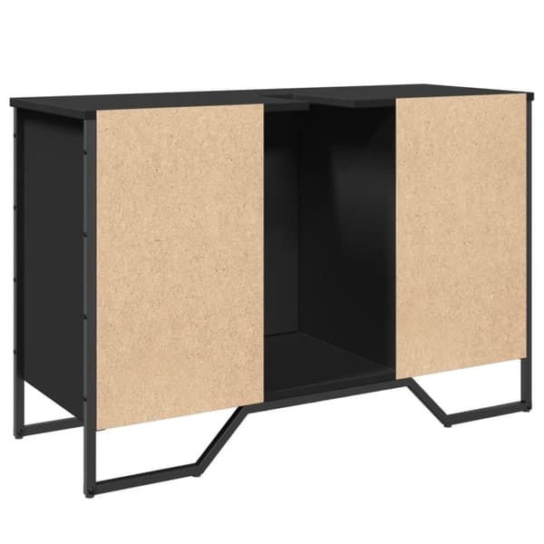 vidaXL underskab til håndvask 91x35x60 cm konstrueret træ sort
