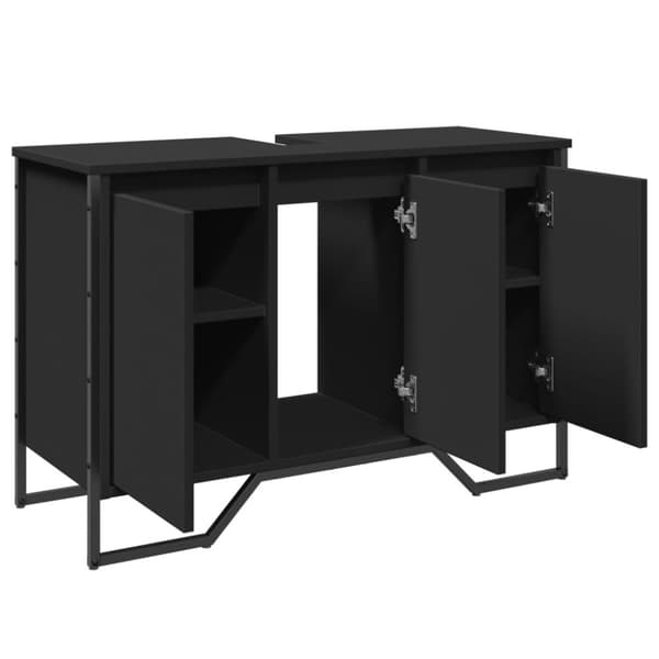 vidaXL underskab til håndvask 91x35x60 cm konstrueret træ sort