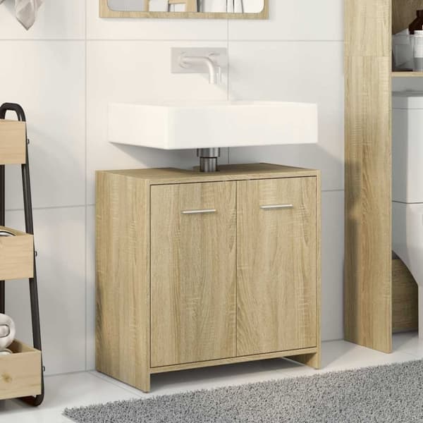 vidaXL underskab til håndvask 60x33x60 cm konstrueret træ sonoma-eg