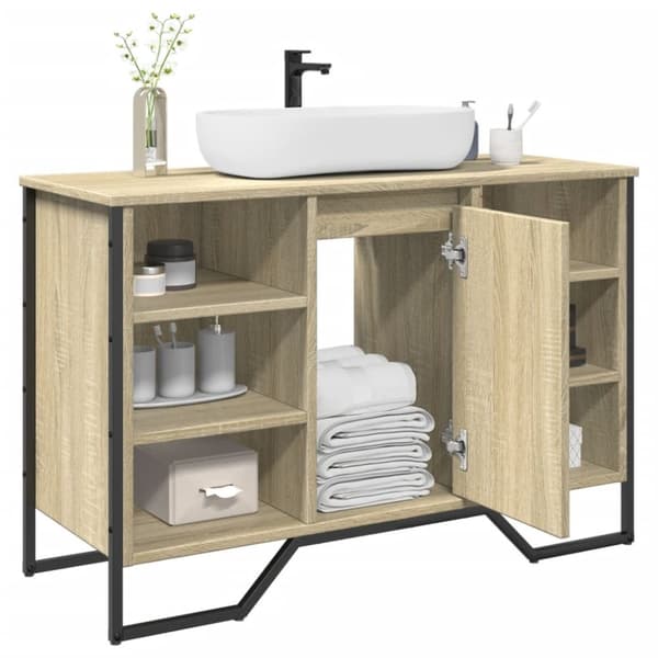 vidaXL underskab til håndvask 91x35x60 cm konstrueret træ sonoma-eg