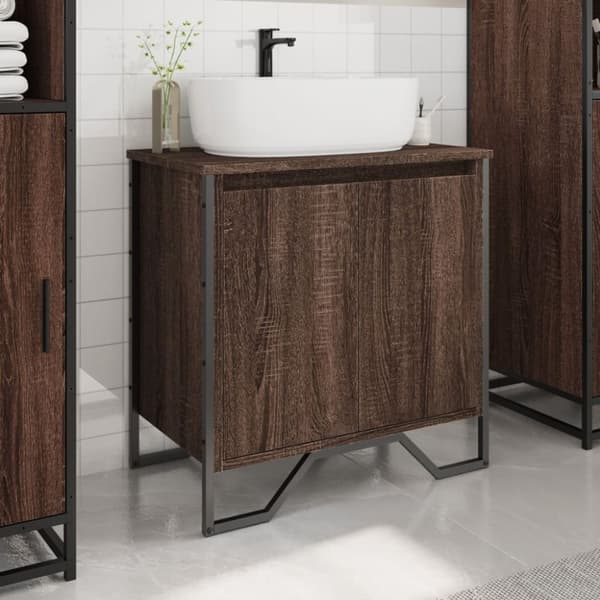 vidaXL Servantskap brun eik 60x35x60 cm konstruert tre