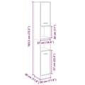 Miniatyrbilde 11 av 11: vidaXL Baderomsskap sonoma eik 30x30x183,5 cm sponplate