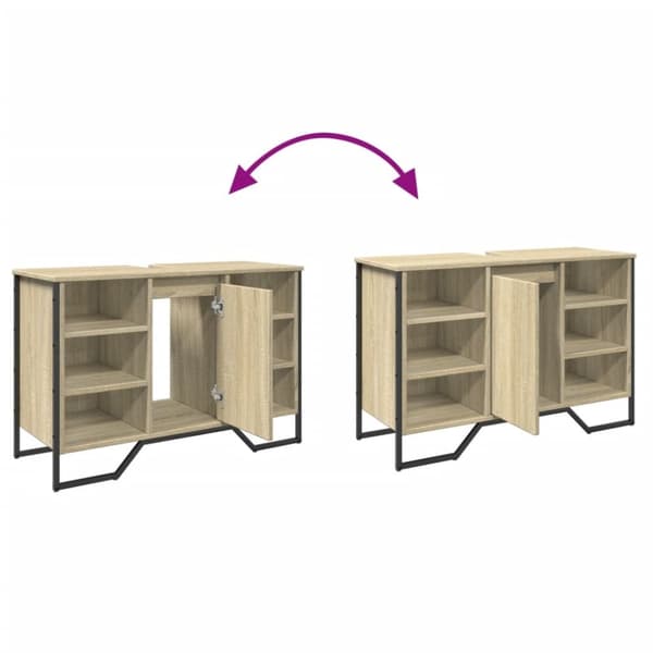 vidaXL Tvättställsskåp sonoma-ek 91x35x60 cm konstruerat trä