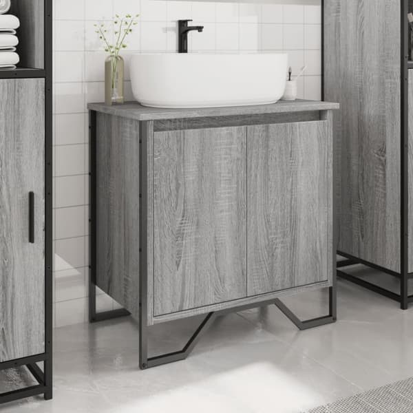 vidaXL underskab til vask 60x35x60 cm konstrueret træ grå sonoma-eg