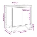 Miniatyrbillede 11 af 11: vidaXL underskab til vask 60x35x60 cm konstrueret træ grå sonoma-eg