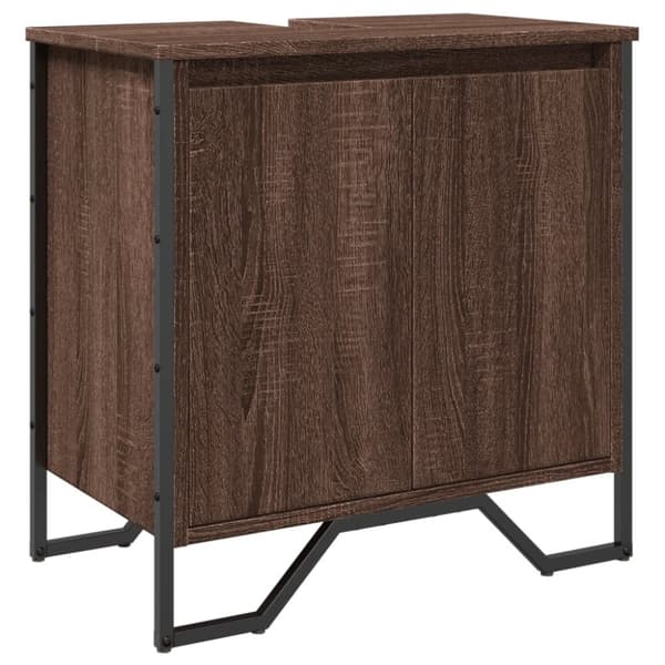 vidaXL Kylpyhuoneen pesuallaskaappi ruskea 60x35x60 cm tekninen puu