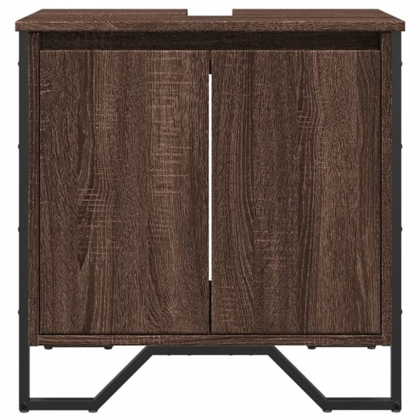 vidaXL Kylpyhuoneen pesuallaskaappi ruskea 60x35x60 cm tekninen puu