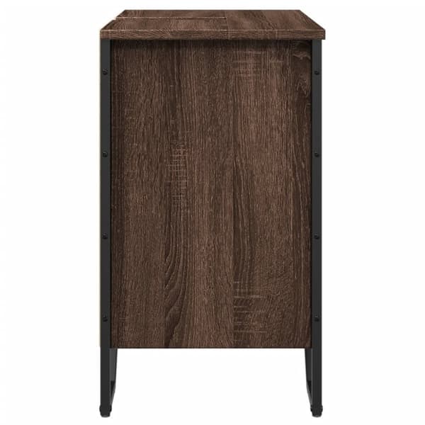 vidaXL Kylpyhuoneen pesuallaskaappi ruskea 60x35x60 cm tekninen puu