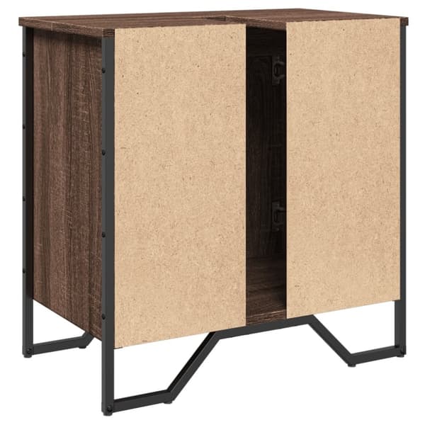 vidaXL Kylpyhuoneen pesuallaskaappi ruskea 60x35x60 cm tekninen puu