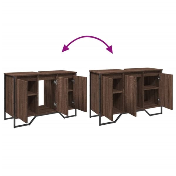 vidaXL underskab til håndvask 91x35x60 cm konstrueret træ brunt eg