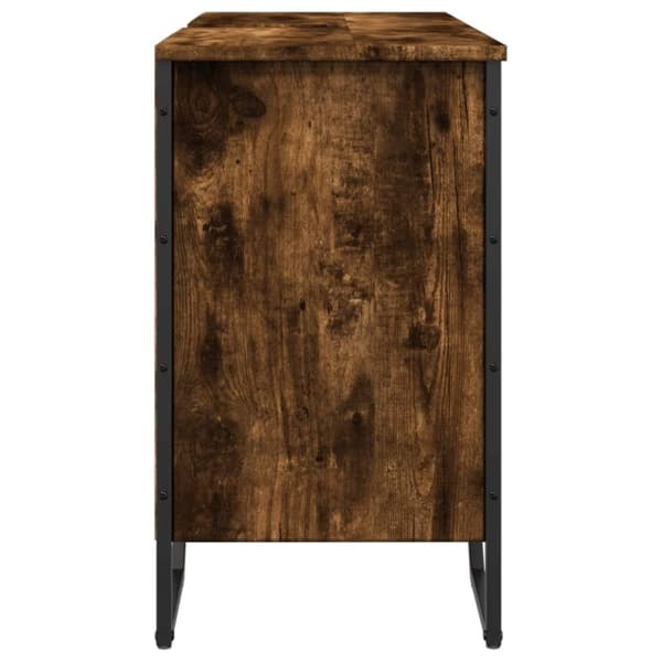 vidaXL Tvättställsskåp rökfärgad ek 91x35x60 cm konstruerat trä
