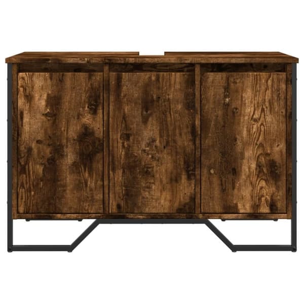 vidaXL underskab til håndvask 91x35x60 cm konstrueret træ røget eg