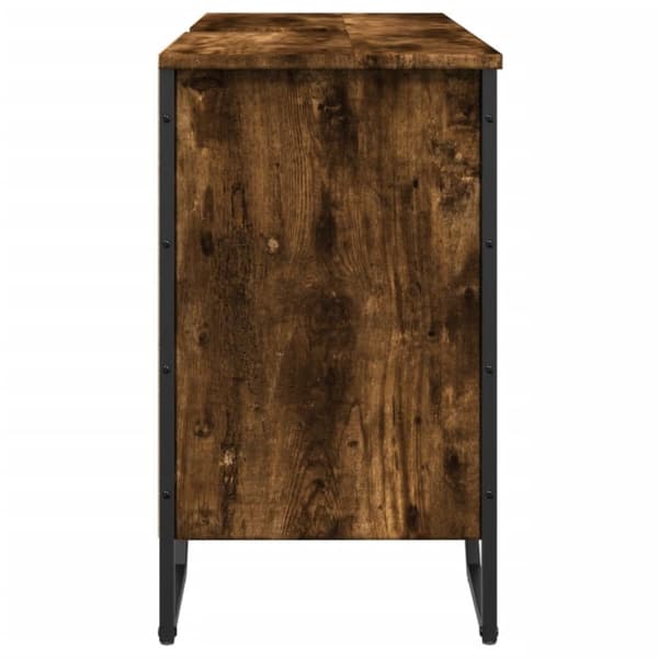 vidaXL underskab til håndvask 91x35x60 cm konstrueret træ røget eg