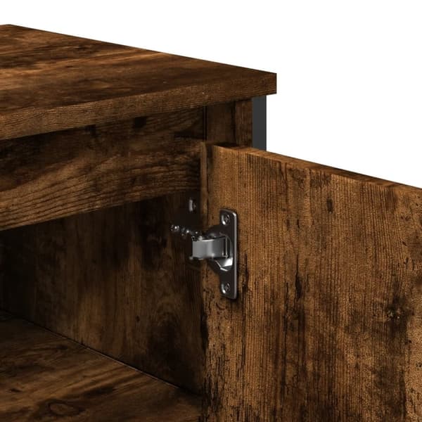 vidaXL underskab til håndvask 91x35x60 cm konstrueret træ røget eg