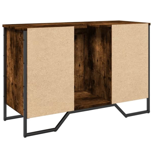 Tvättställsskåp rökfärgad ek 91x35x60 cm konstruerat trä