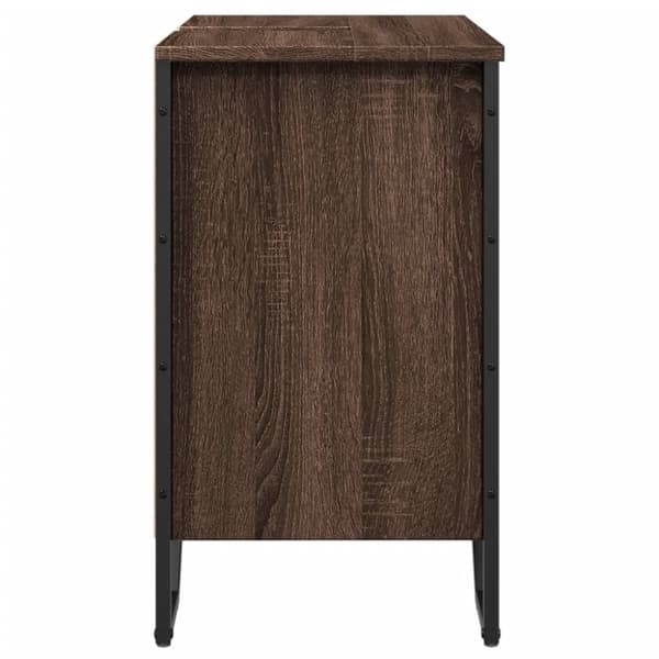 underskab til håndvask 60x35x60 cm konstrueret træ brunt eg