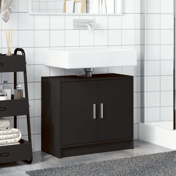 underskab til håndvask 63x29x55 cm konstrueret træ sort