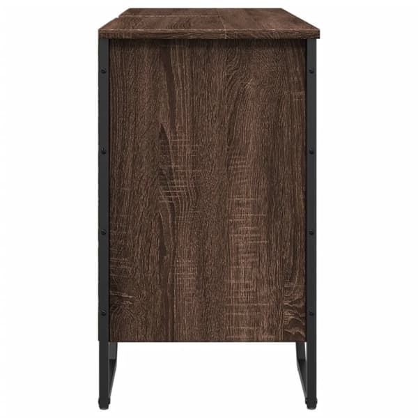 underskab til håndvask 91x35x60 cm konstrueret træ brunt eg
